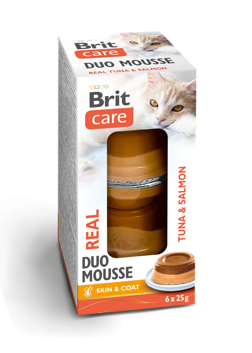 Brit Care Cat Double Layer Mousse Real Tuna and Salmon 6*25 g
