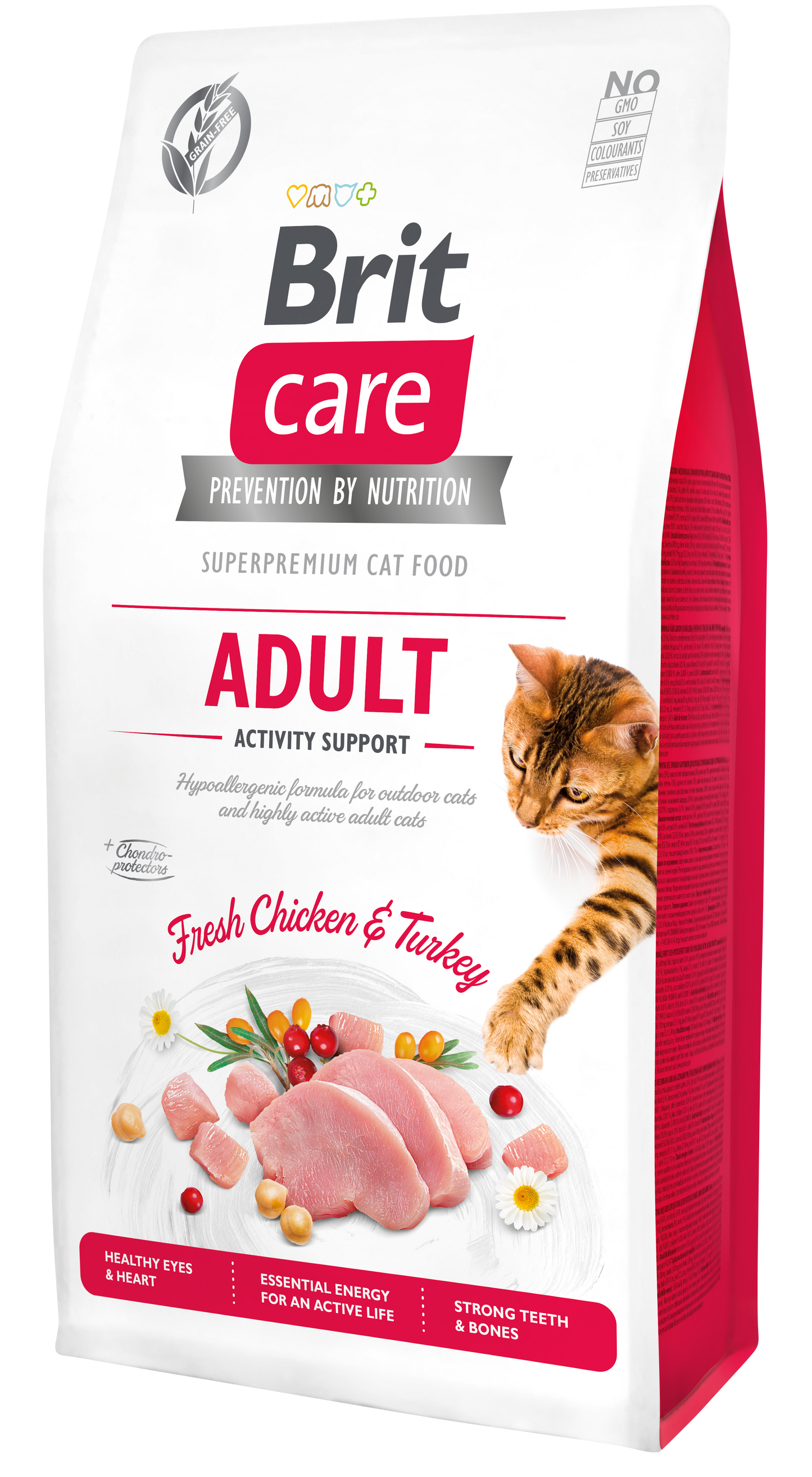 Brit Care Cat ADULT Activity CSIRKE & PULYKA Hipoallergén, Gabonamentes