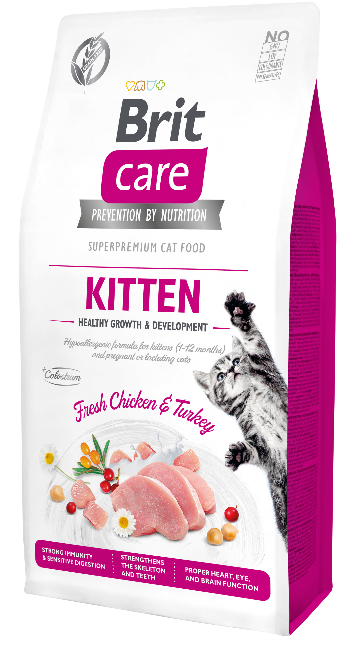 Brit Care Cat KITTEN CSIRKE & PULYKA Hipoallergén, Gabonamentes
