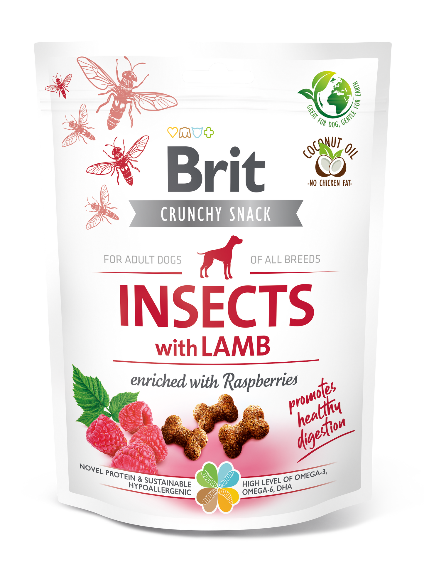 Brit Care Dog Crunchy Cracker Insects with Lamb and Raspberries 200g