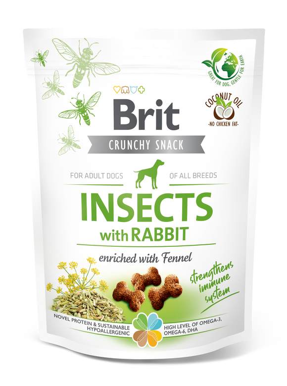 Brit Care Dog Crunchy Cracker Insects with Rabbit and Fennel 200g