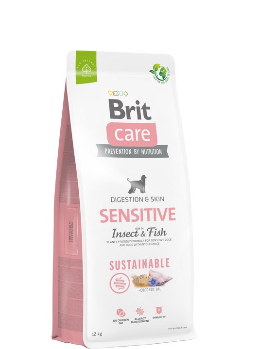 Brit Care Sensitive Sustainable - Fenntartható FEHÉR HAL & ROVARFEHÉRJE