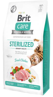 Brit Care Cat STERILISED - URINARY HEALTH CSIRKE Hipoallergén, Gabonamentes