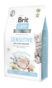 Brit Care Cat SENSITIVE FOOD ALLERGY MANAGEMENT<br>ROVAR ÉS FRISS HERING<br><b>Hipoallergén, Gabonamentes</b>